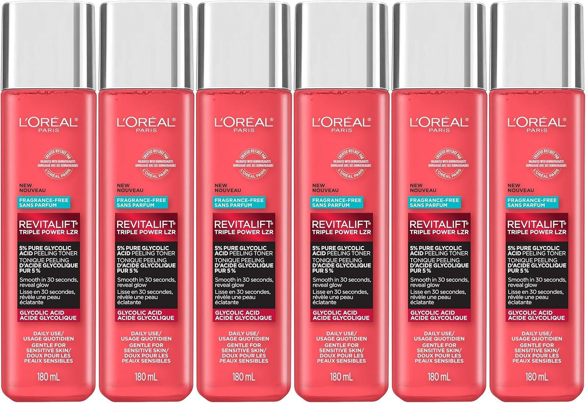 Glycolic Acid Toner Bulk Pack 6 Bottles - Skincare Peeling Solution