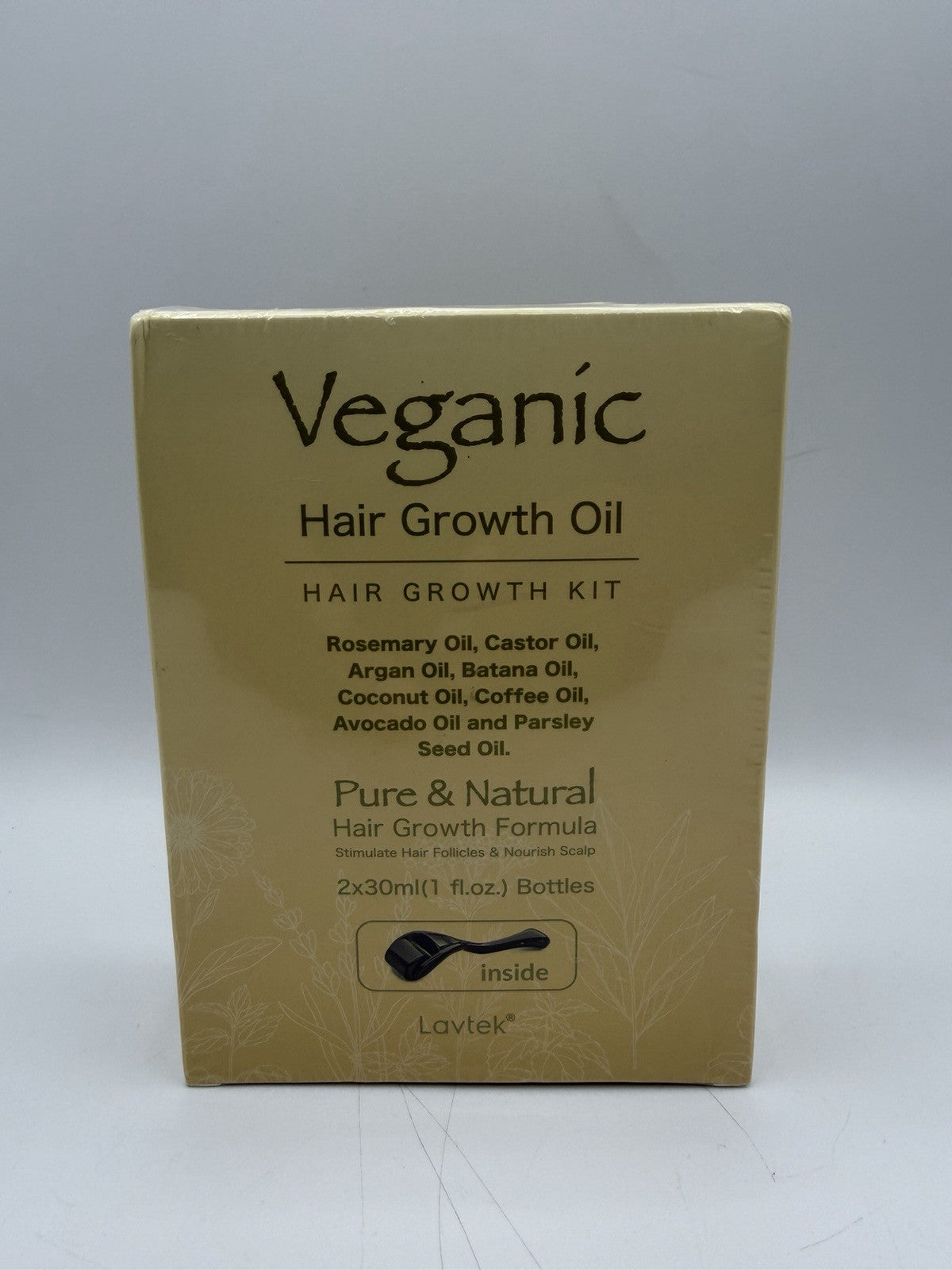 Hair Growth Oil Kit with Dermaroller - 2x30ml Botanical Blend