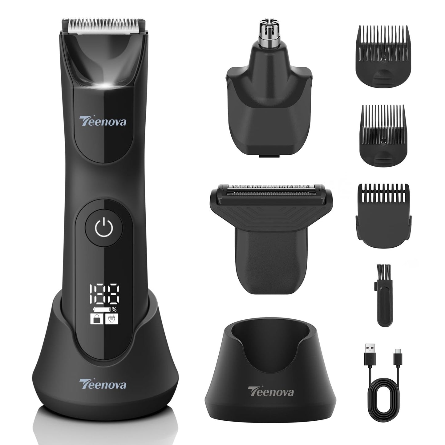 Men's Body Hair Trimmer with 3-in-1 Ceramic Blade & Waterproof Design
