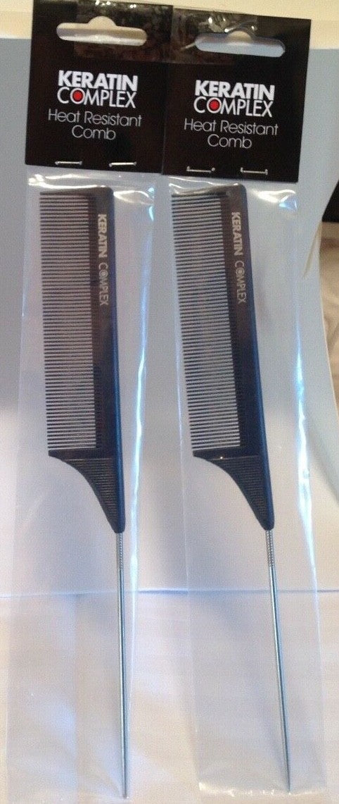 Heat Resistant Metal Tail Comb - 9.25 Inch Hair Styling Tool - Lot of 2