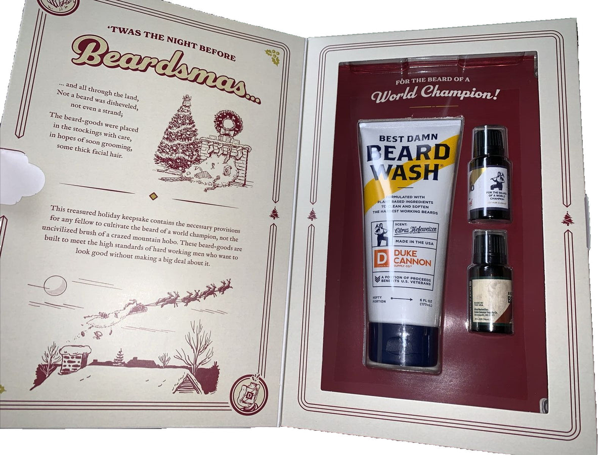Duke Cannon Supply The Beard That Stole Christmas 3pcGift Set Wash Oil
