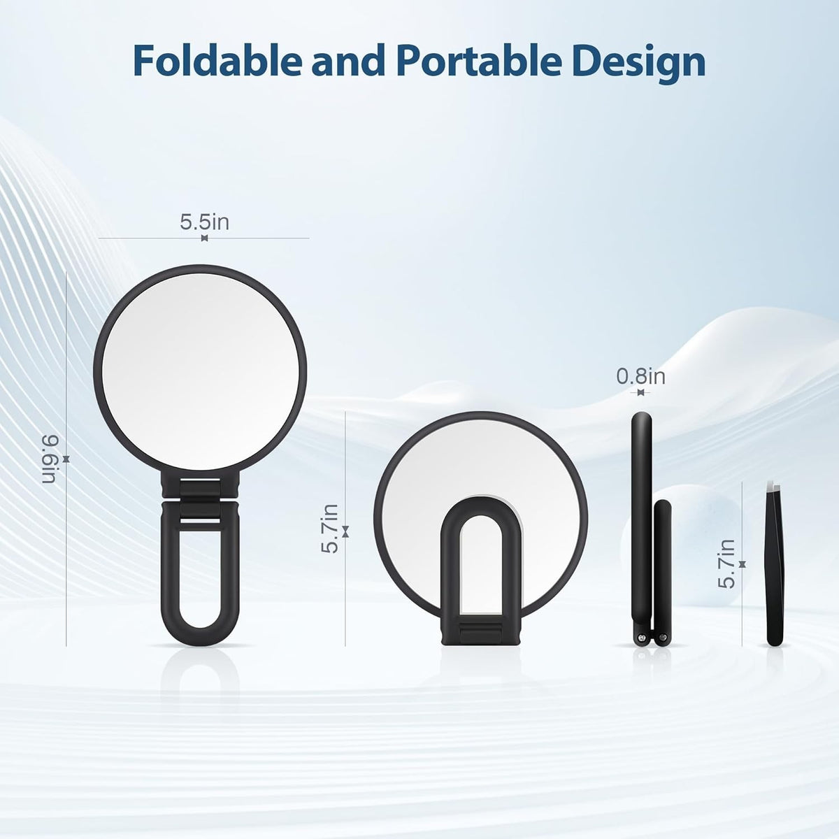 30X Magnifying Hand Mirror with Handle and Double-Sided Reflection