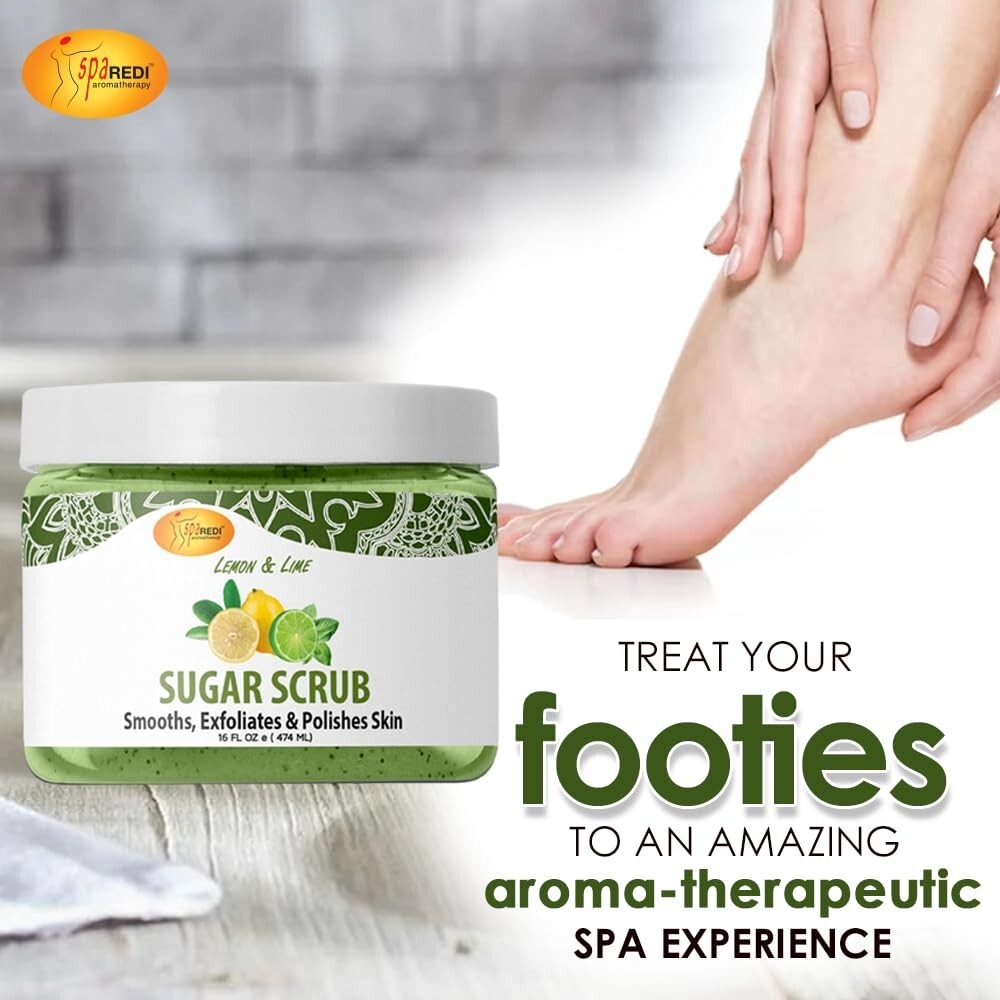 Sugar Body Scrub Exfoliant - Lemon & Lime 16 oz