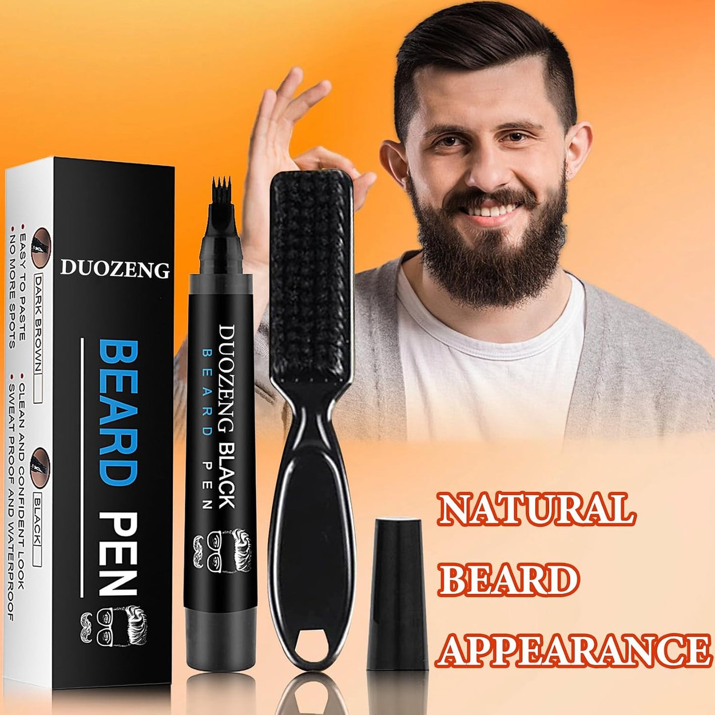 Waterproof Beard Pencil Filler for Men - Natural Finish, Long Lasting & Precise Shaping