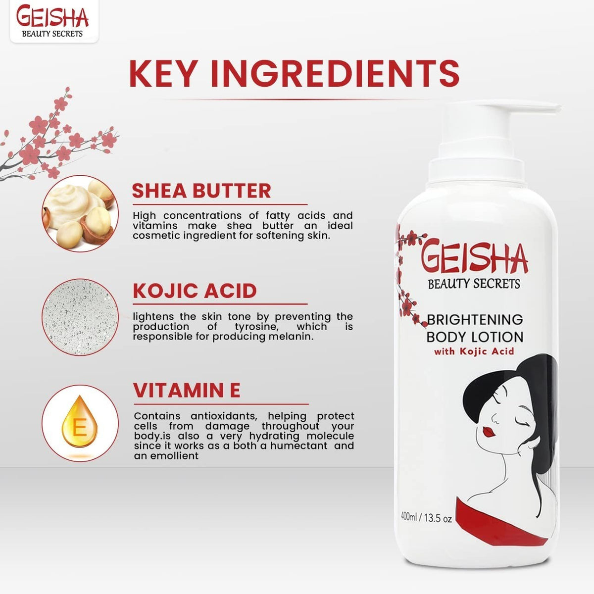 Kojic Acid Skin Brightening Body Lotion 13.5 oz - Even Tone & Scar Removal