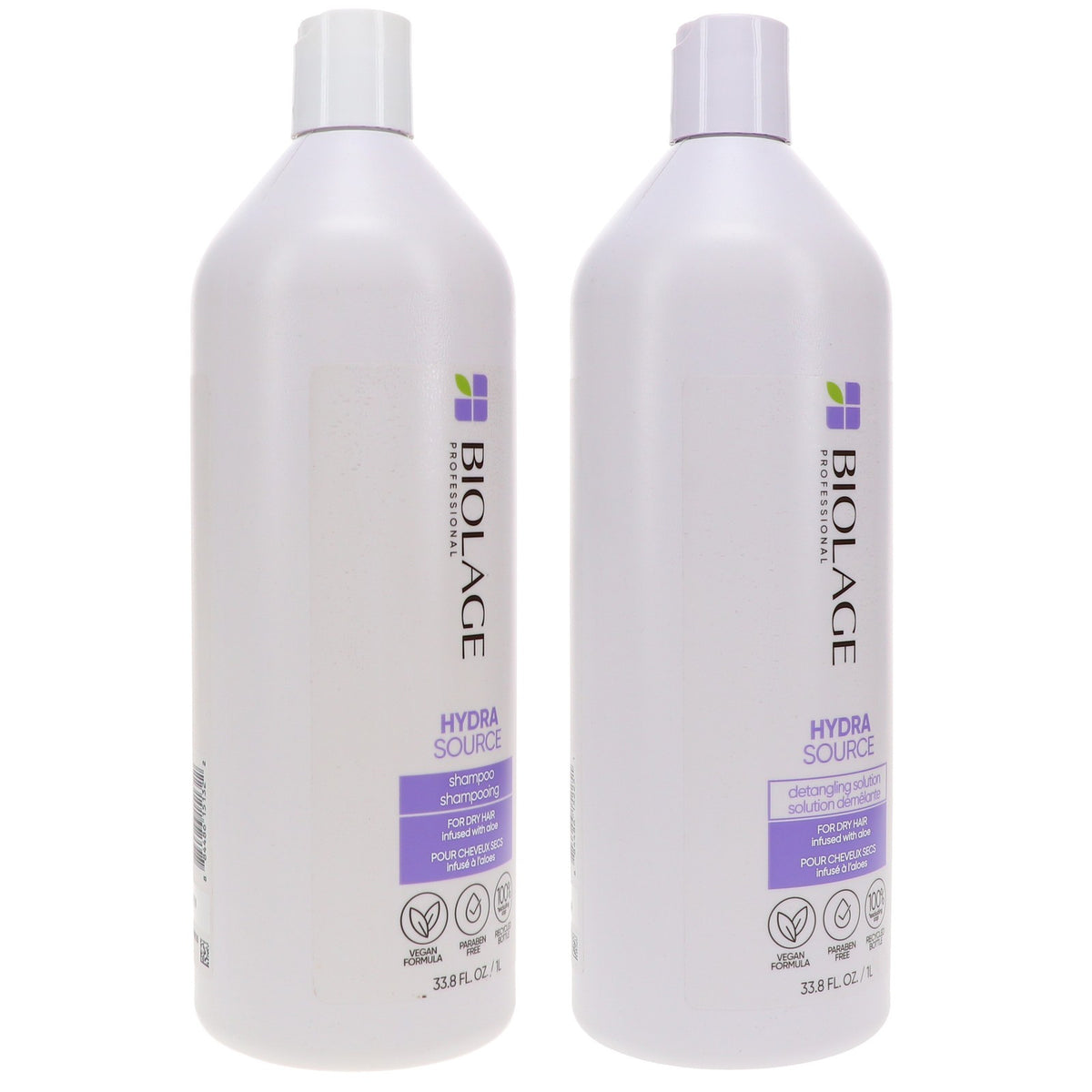Biolage Hydrasource Shampoo & Detangling Solution Combo Pack - Hydrating Hair Care