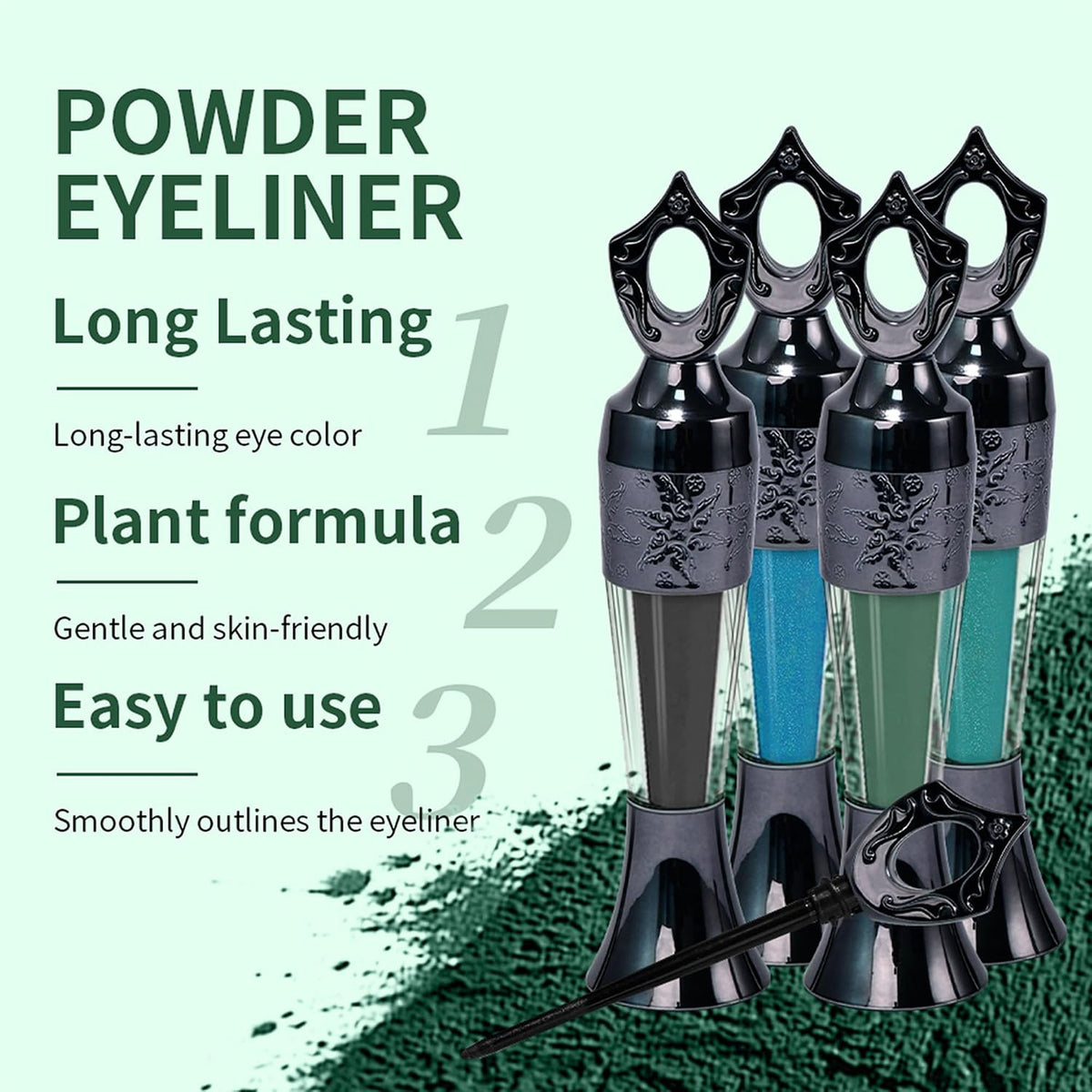 Long-Wearing Powder Eyeliner - Smudge-Proof & Intense Color for Eyes