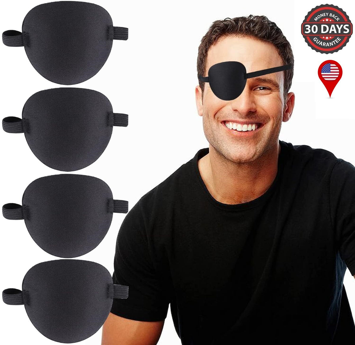 Adjustable 3D Eye Patch for Lazy Eye - One Size Fits Most, Kids & Adults