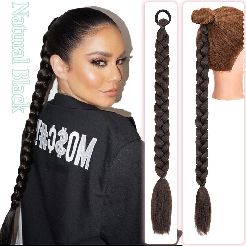 34-Inch Thick Braiding Hair Extensions for Ponytail Wraps - Multiple Colors