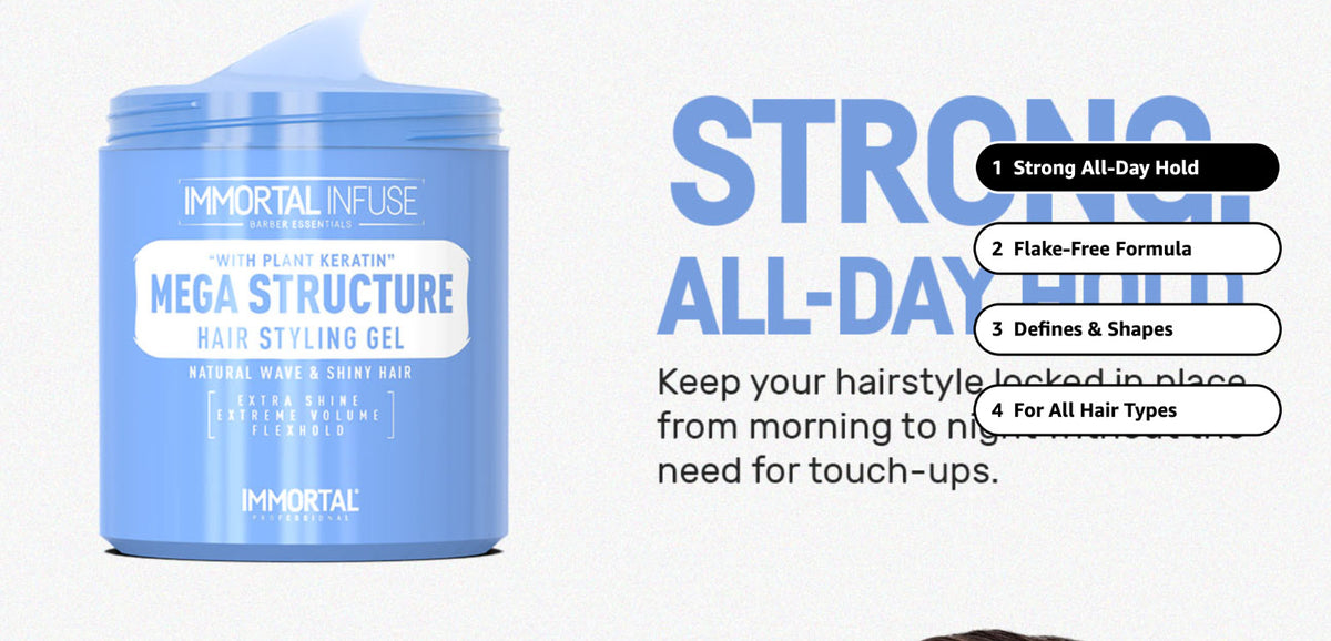 Mega Fixation Hair Styling Gel with Argan Oil - Long Lasting Hold & Volume 500ml