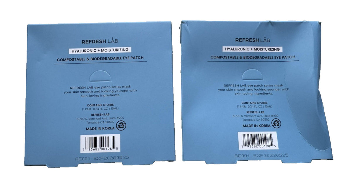 Hyaluronic Moisturizing Eye Patches - 12 Count, Biodegradable & Hydrating