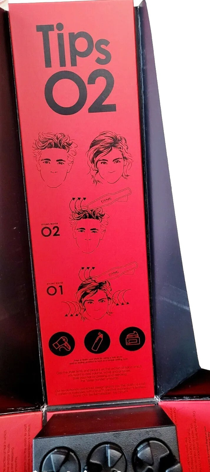 Hair Volume Teaser Waver Tool - 3 Way Curly & Ripply Styling, Red