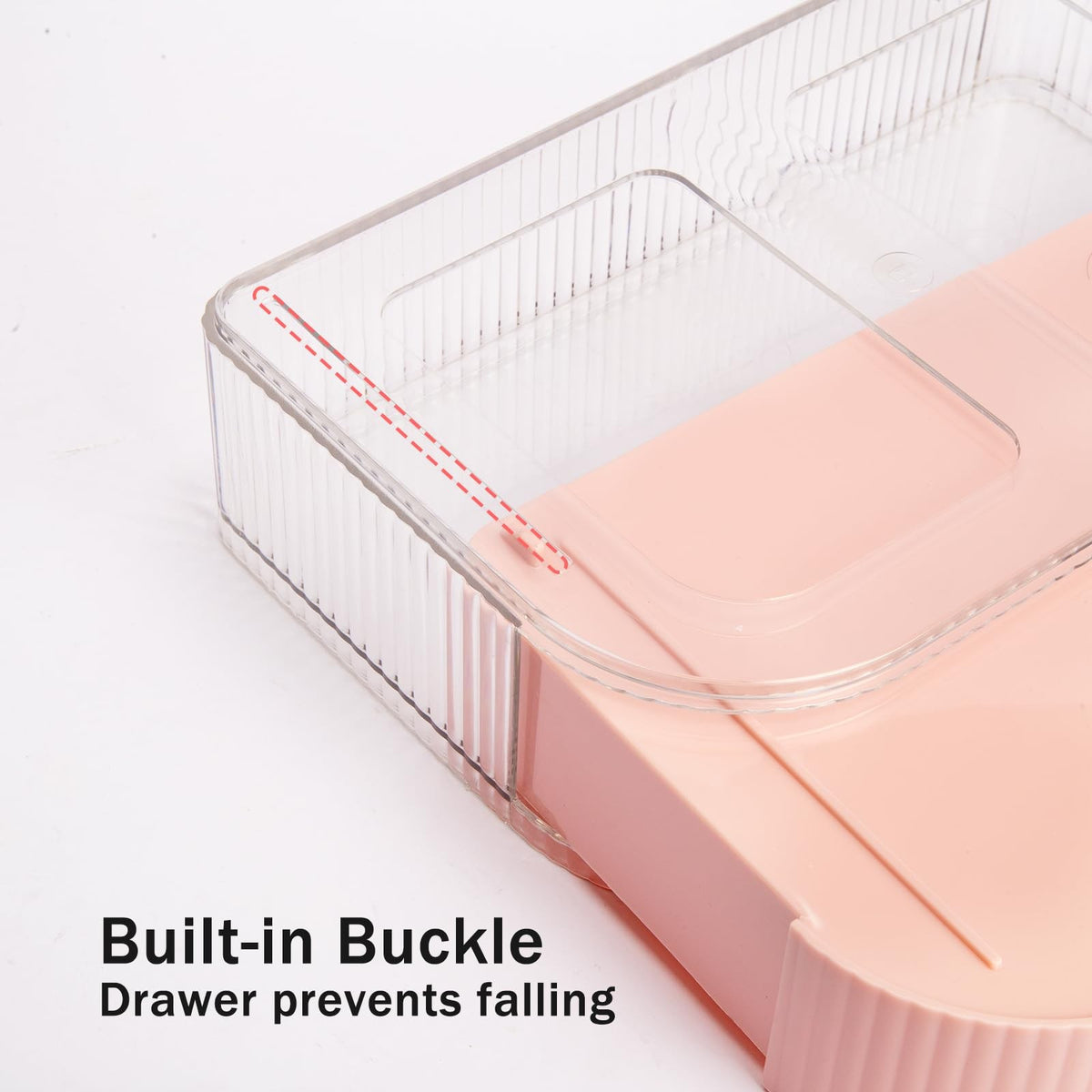 Pink Makeup Organizer with Rotating Brush Holder & Drawer - 11-Inch