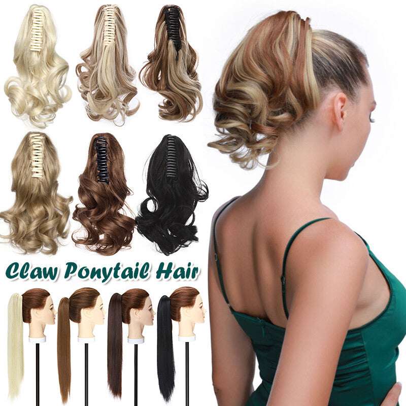Extra Thick 12-Inch Clip-In Ponytail Hair Extension - Natural & Wavy
