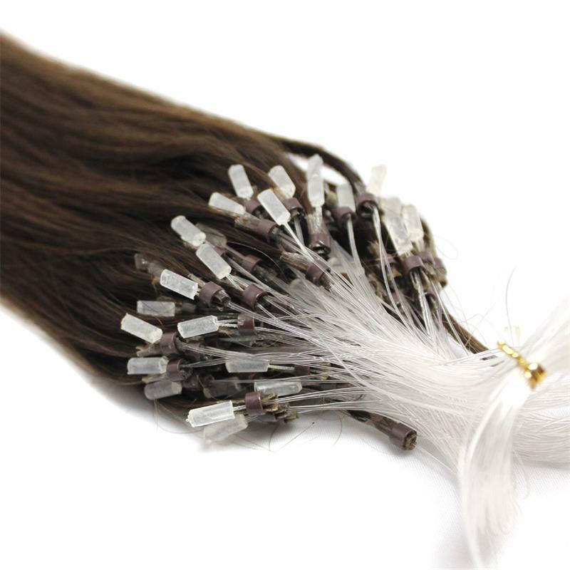 Micro Ring Loop Beads Tip Link Hair Extensions - 100% Remy Human Hair, Straight