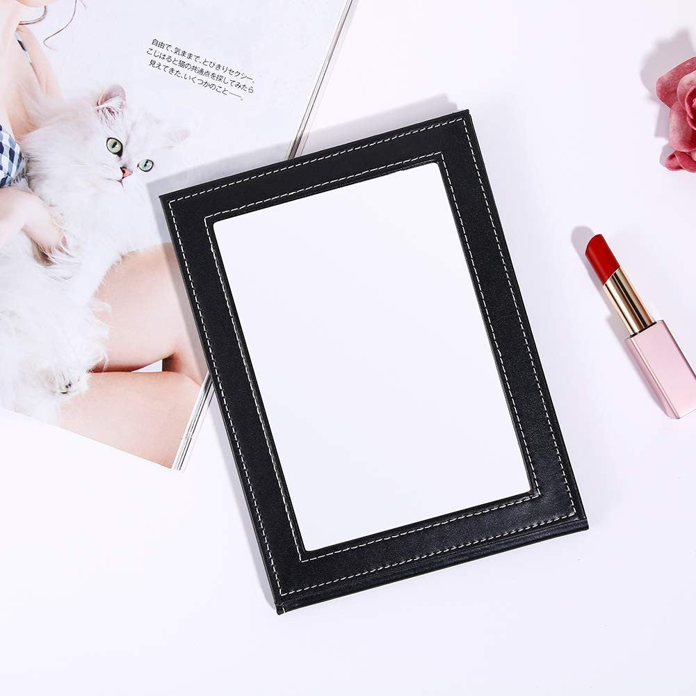 DUcare Folding Travel Mirror 6x8-Inch Portable Adjustable Desk Makeup Mirror Black
