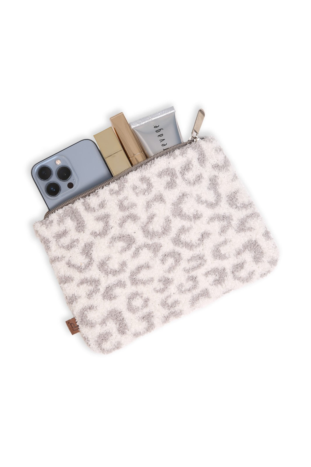 Leopard Pattern Travel Pouch with Zipper Closure - Small Cosmetic & Organizer Bag
