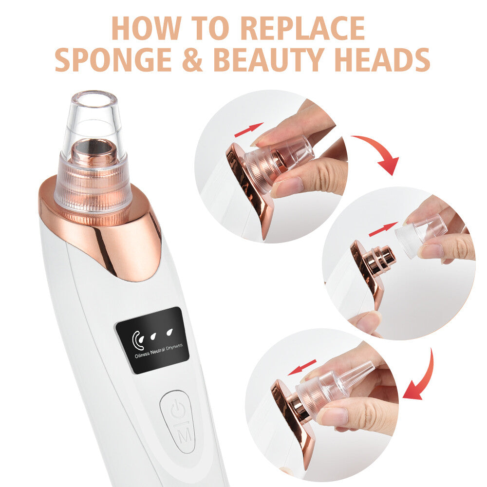 Electric Blackhead Vacuum Pore Cleaner Kit - USB Rechargeable Facial Tool
