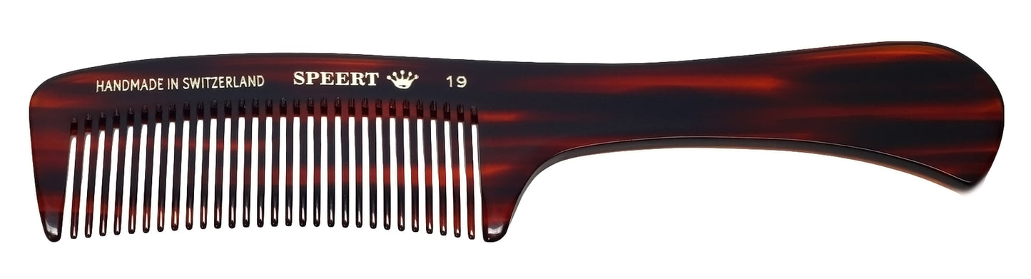 Handmade Swiss Tortoise Cellulose Acetate Comb 7.38 Inches - Style #19