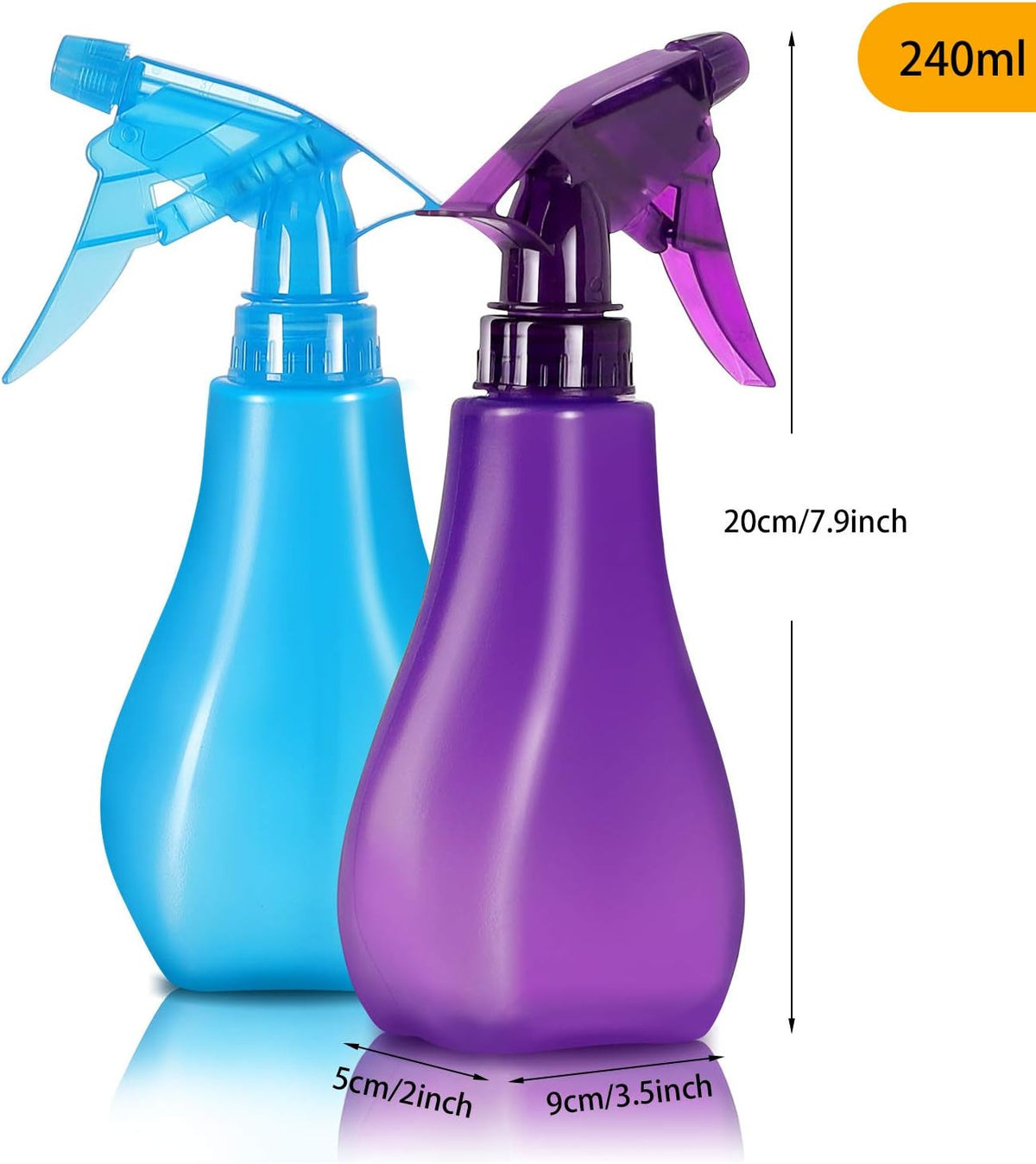 4-Pack 8 Oz Plastic Spray Bottles with Adjustable Nozzle - Multi-Use Household & Garden Trigger Sprayers