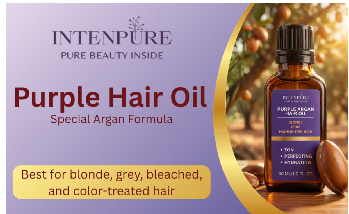 Purple Hair Oil for Blonde & Gray Hair - Anti Brass & Shine Serum