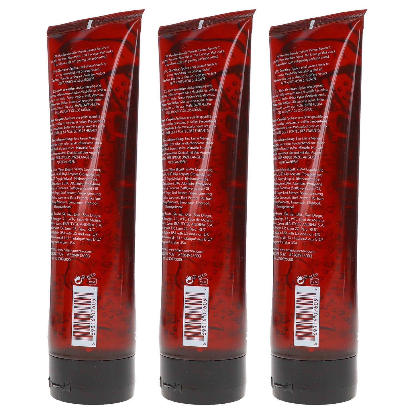 American Crew Light Hold Styling Gel 8.4 oz - 3 Pack for Hair Styling