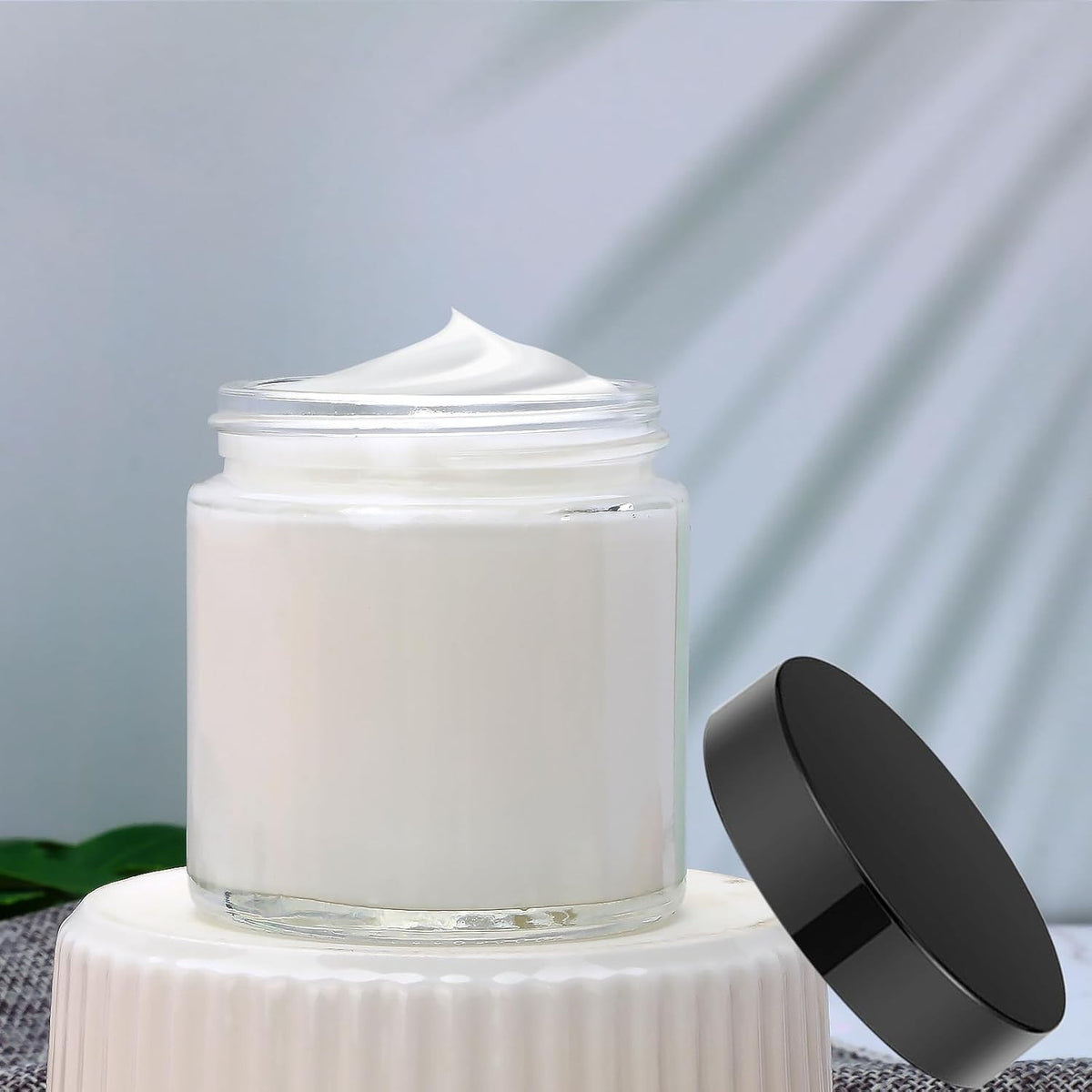 Glass Cosmetic Jars with Black Lids - Leak-Proof Travel Containers 25-Pack