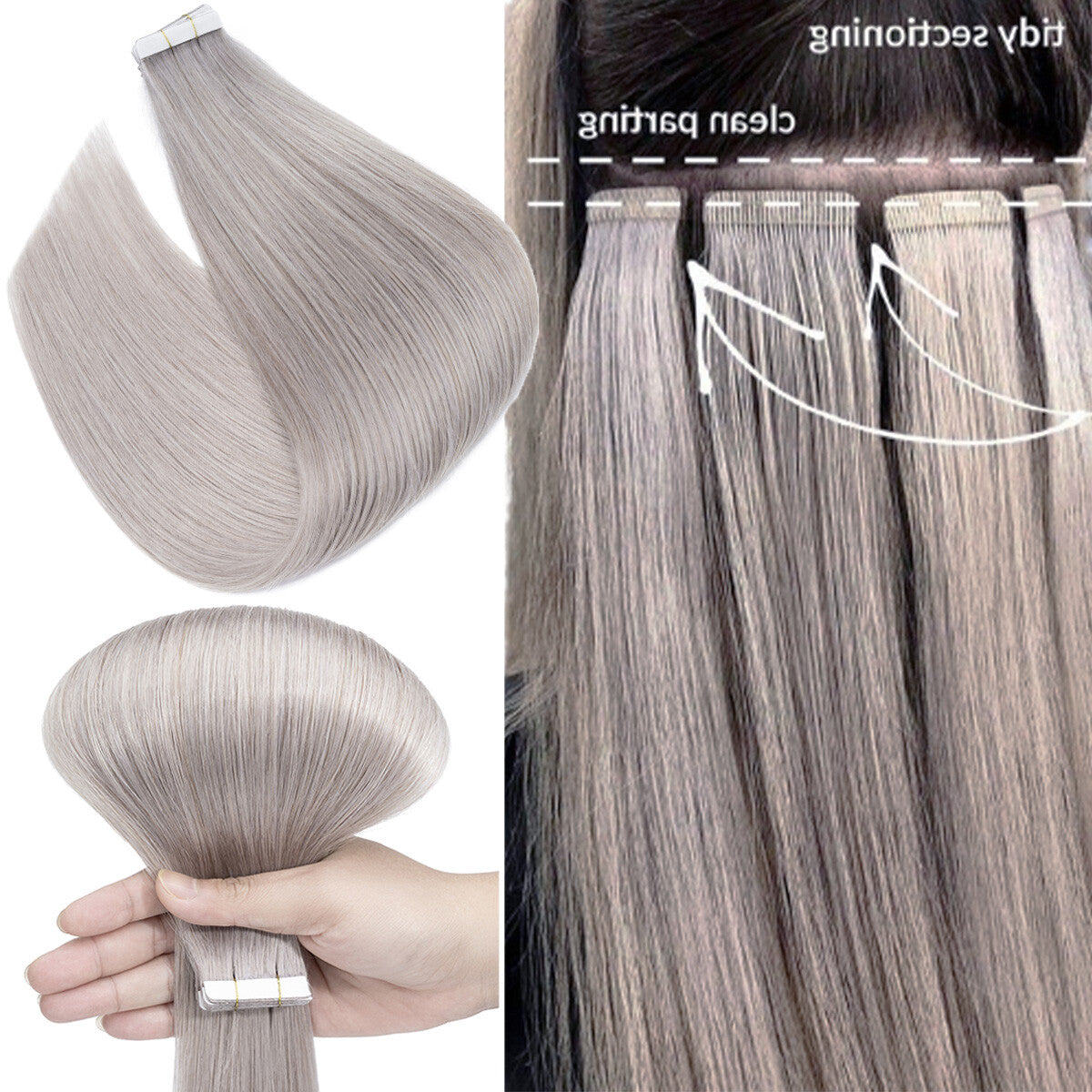 Remy Human Hair Tape-In Extensions Full Head 200g - Multiple Colors & Lengths