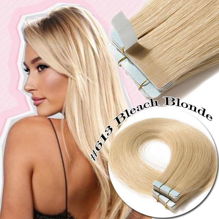 Remy Hair Tape-In Extensions Full Head 40pc Natural Straight Human Hair