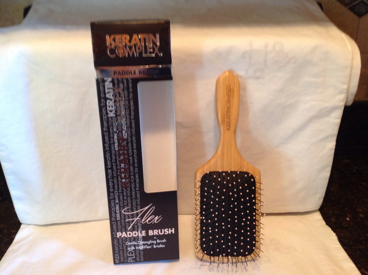 Keratin Complex Detangling Paddle Hairbrush - Gentle Styling Tool