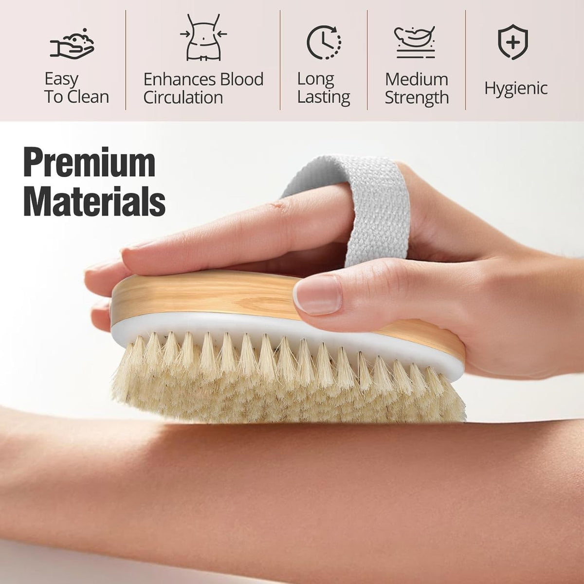 2 Pack Dry Brushing Body Brush with Natural Bristles