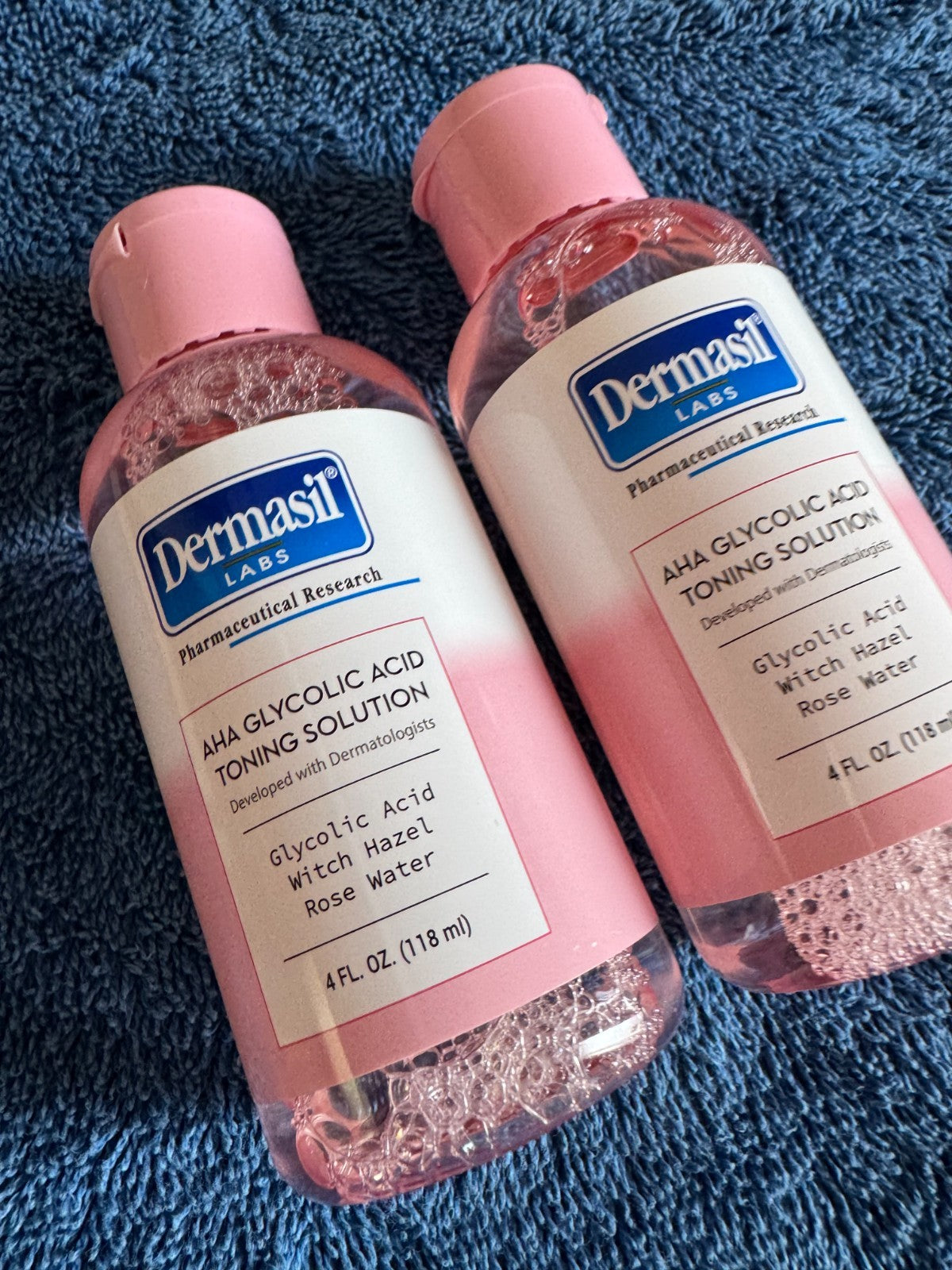 Glycolic Acid Toning Solution with Witch Hazel & Rose Water - 2 Pack, 4 Fl Oz