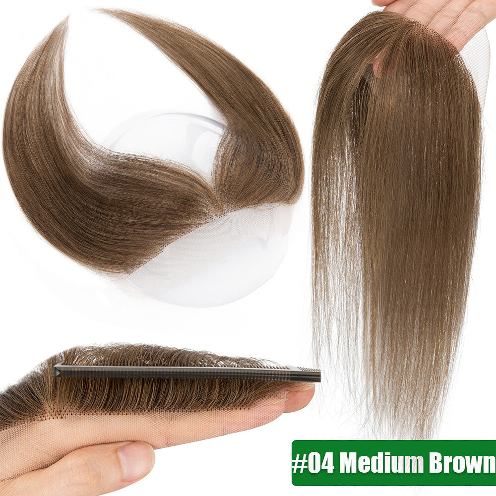 Men's Thin Skin Hair Replacement Toupee Human Hair System with Full PU Base