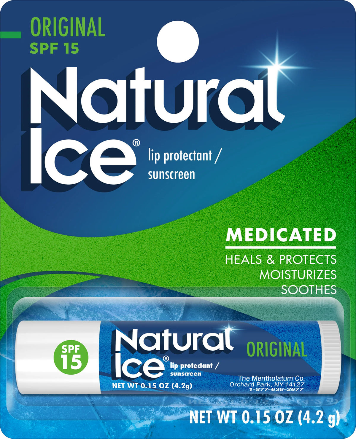 Medicated Lip Balm SPF 15 - Natural Ice Original Cold Weather Protection 12 Pack