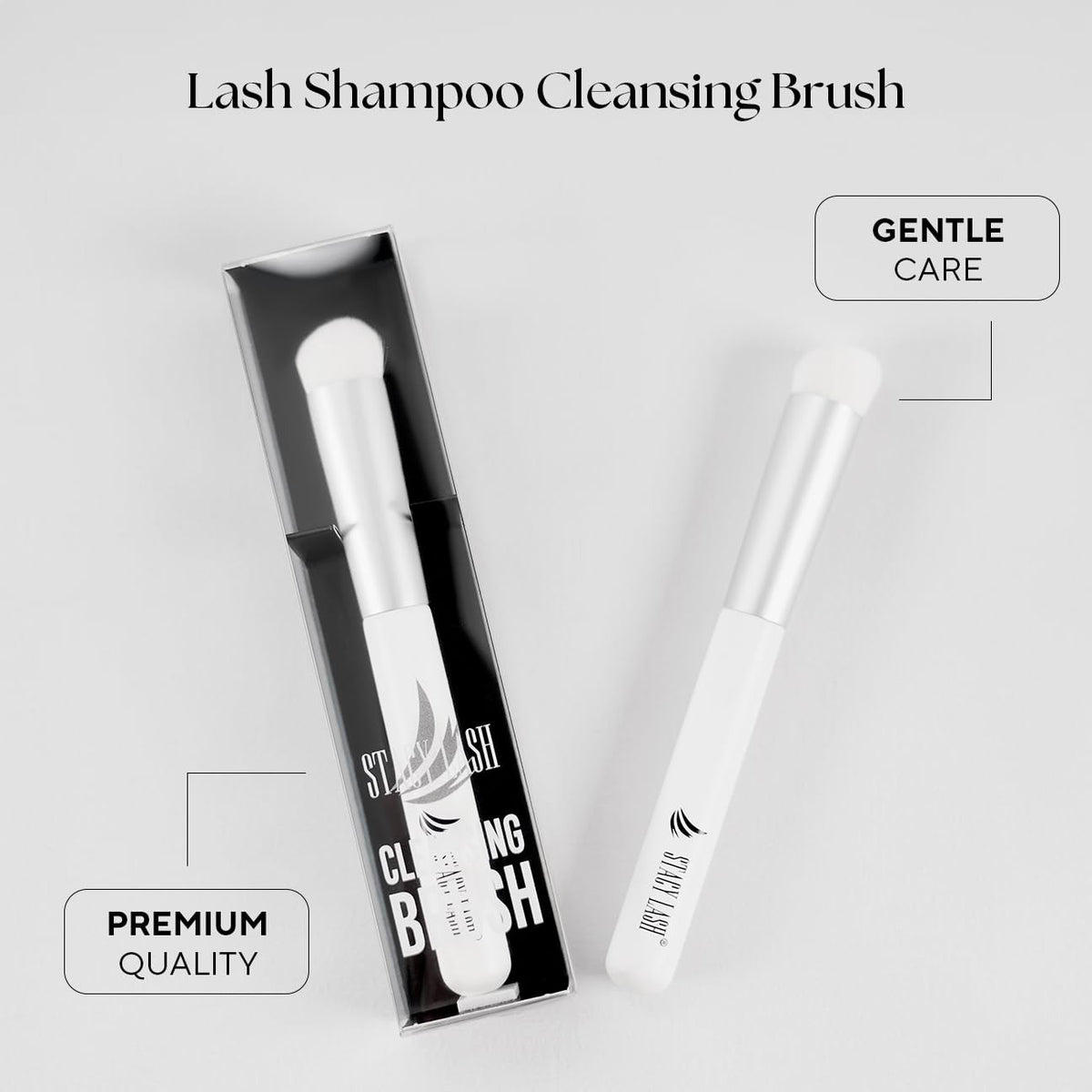 Eyelash Brush for Cleansing & Lash Extension Care - White