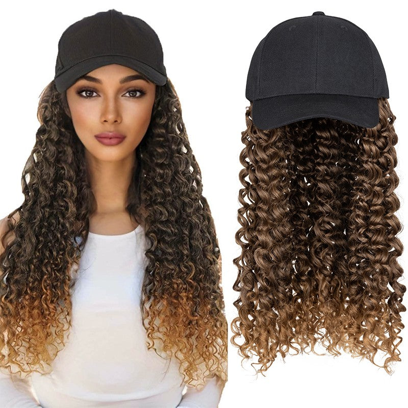 Adjustable Baseball Cap Wig with Hair Piece - Short Long Synthetic Hair