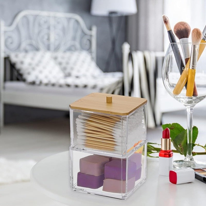 Acrylic Bathroom Storage Jar with Lid - Multiple Sizes & Shapes