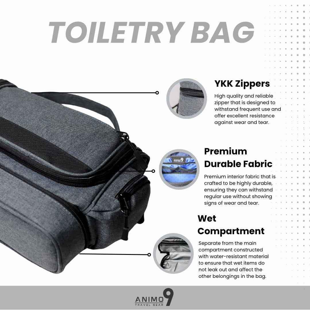 Men's Water-Resistant Hanging Toiletry Bag - Rugged Travel Organizer