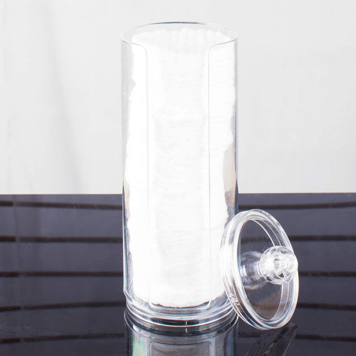 Cosmetic Cotton Pad Holder Makeup Organizer 6.5x2.5 Inch White