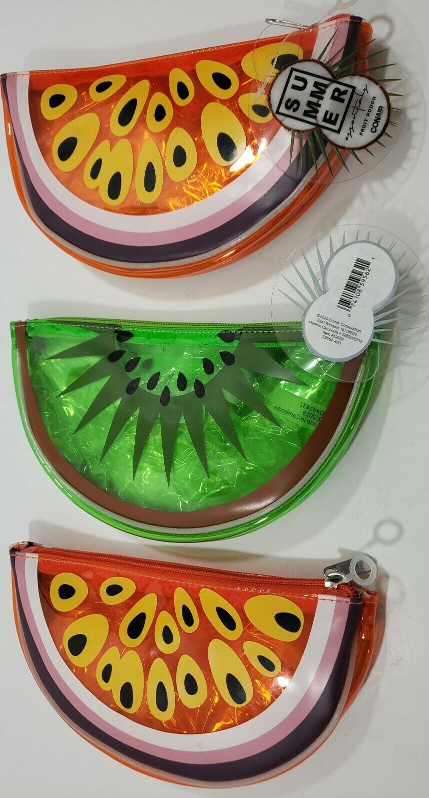 Conair Summer Fruit Pouch Watermelon Makeup Bag - Orange & Green