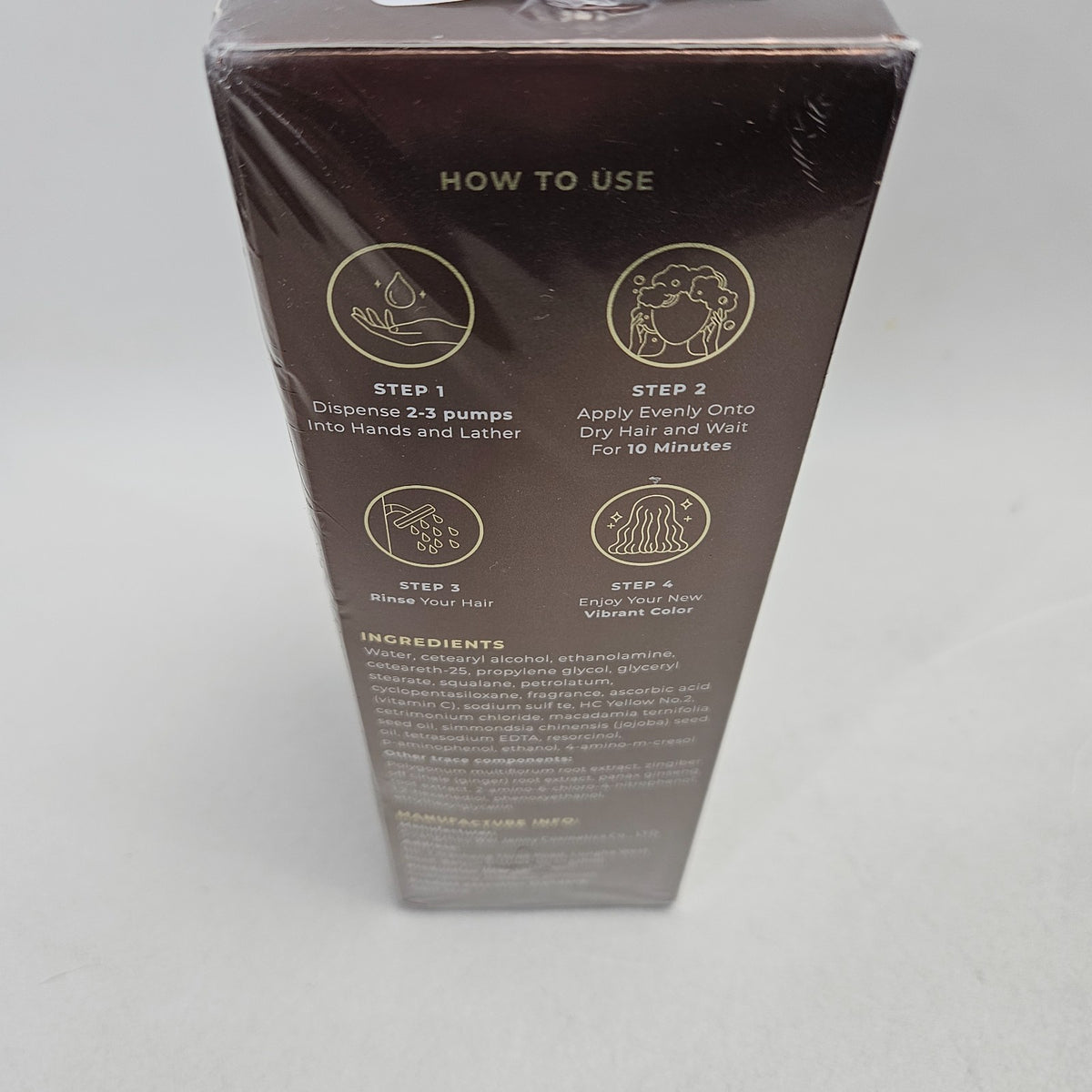 Polar Med-Brown Hair Dye Shampoo 200ml - Rich Color, No-Toxic Hair Care for Brunettes
