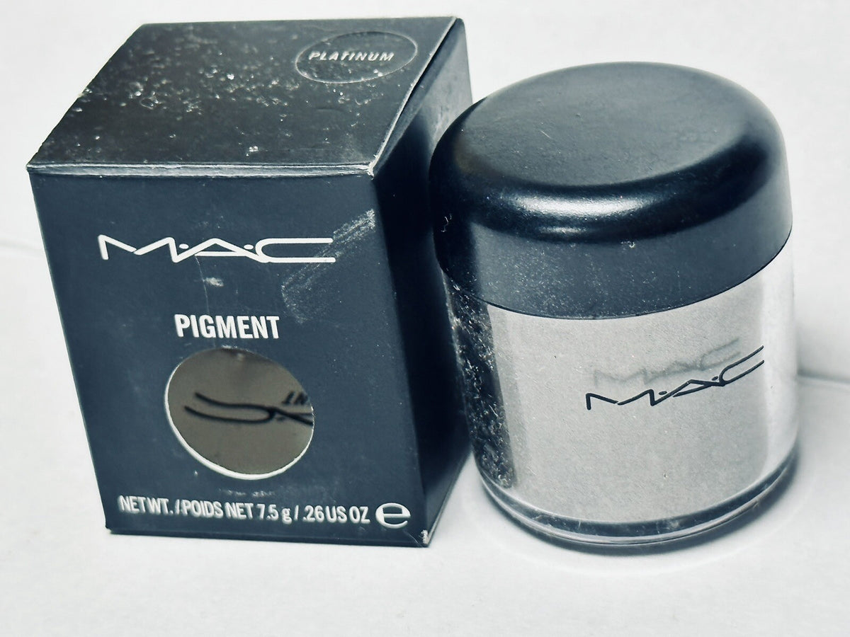 MAC Platinum Silver Glitter Pigment Eyeshadow - New In Box 7.5g