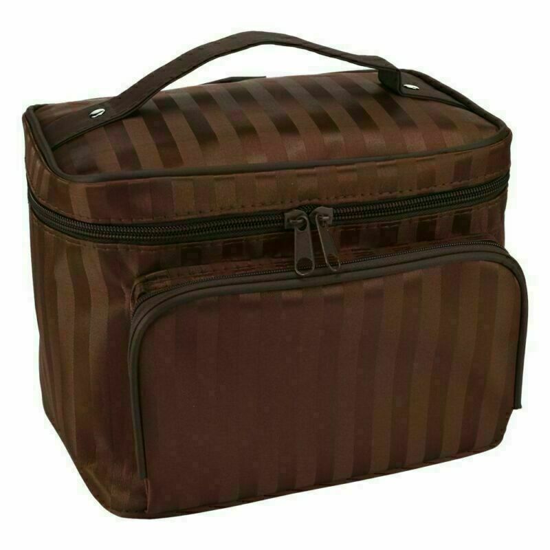 Large Cosmetic Makeup Bag Organizer Travel Kit with Handle and Multiple Pockets