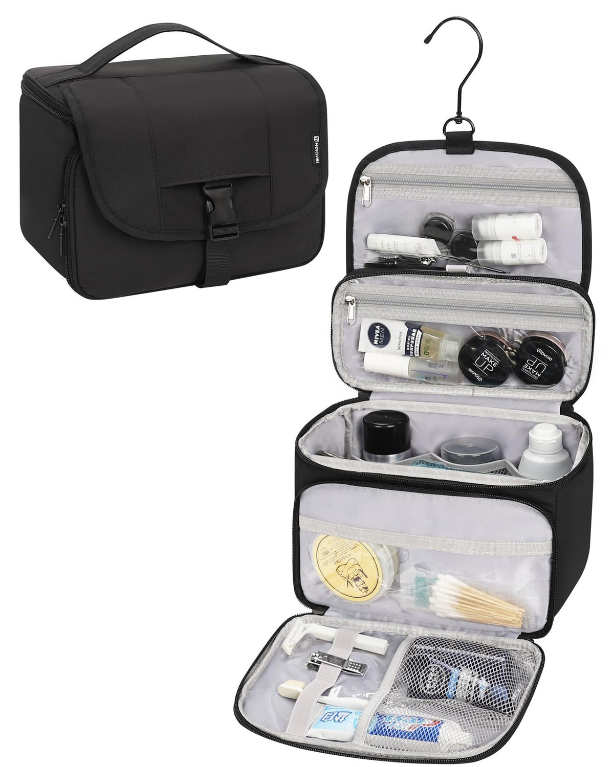 Water-Resistant Hanging Toiletry Bag for Men and Women Large Organizer