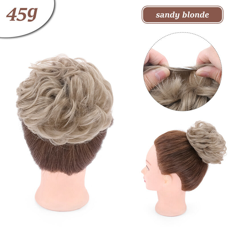 Thick Curly Messy Bun Hair Piece - Synthetic Hair Extensions for Updo & Volume