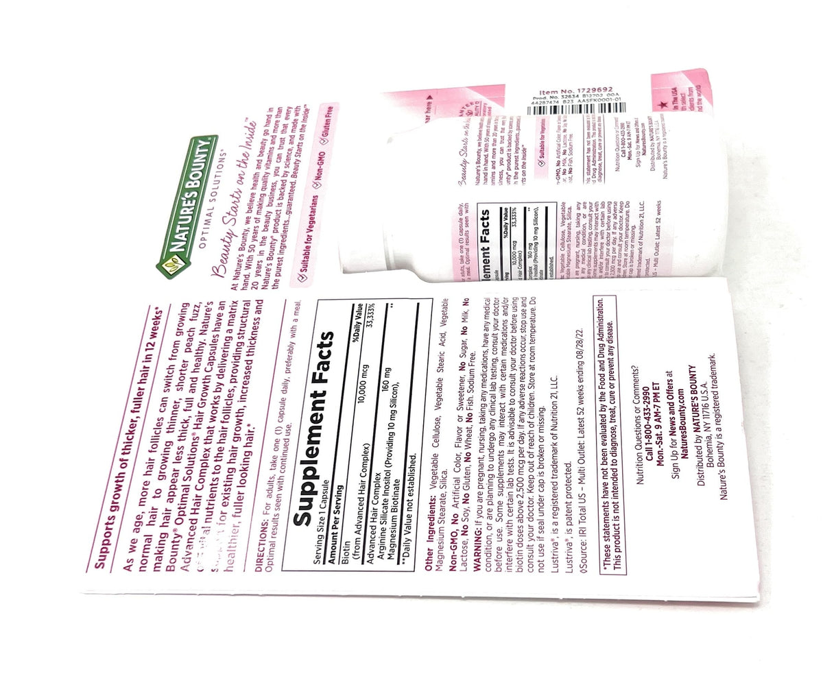 Nature's Bounty Hair Growth Supplement, 1 Per Day, Clinically Shown