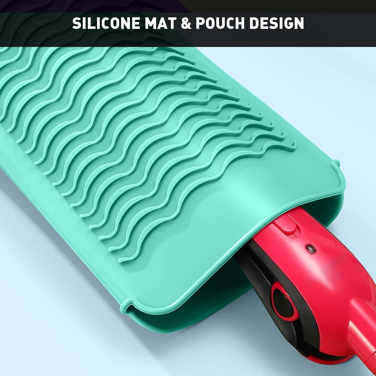 Heat-Resistant Silicone Hair Tool Pouch and Mat - Safe Storage & Heat Protection