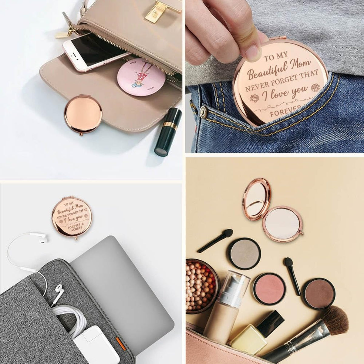 Mother Compact Mirror - Heartfelt Gift for Mom Valentine's Day, Mother's Day or Christmas