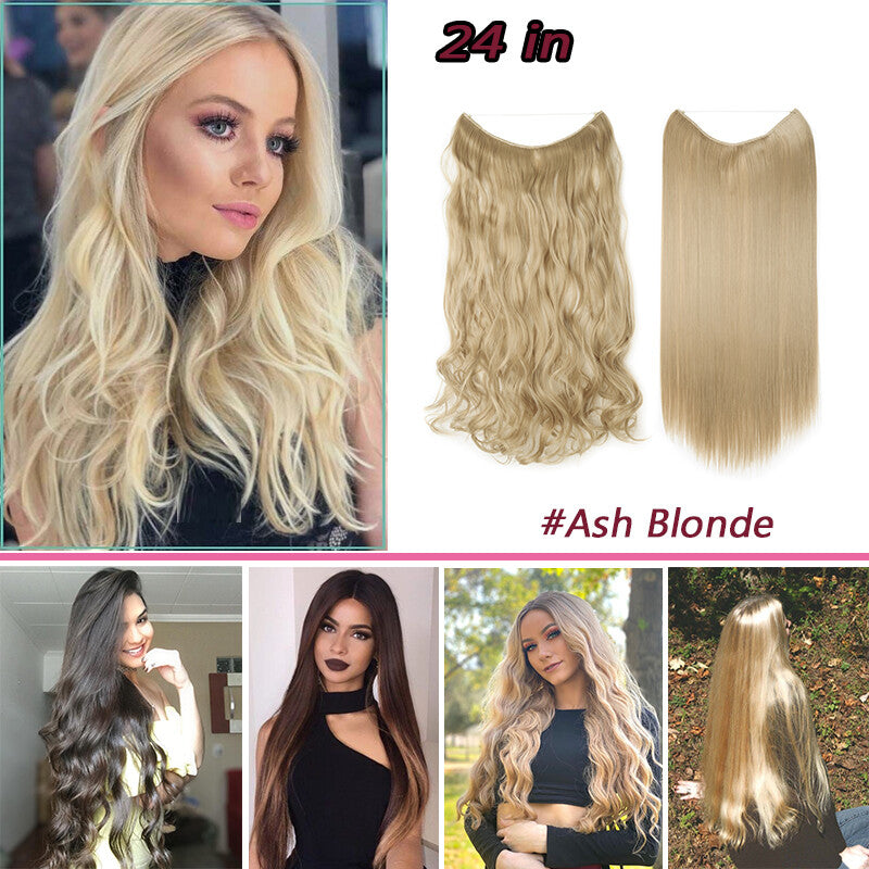 Natural Real Hair Extensions Wire-In Thick Wavy or Straight 20-24 Inch