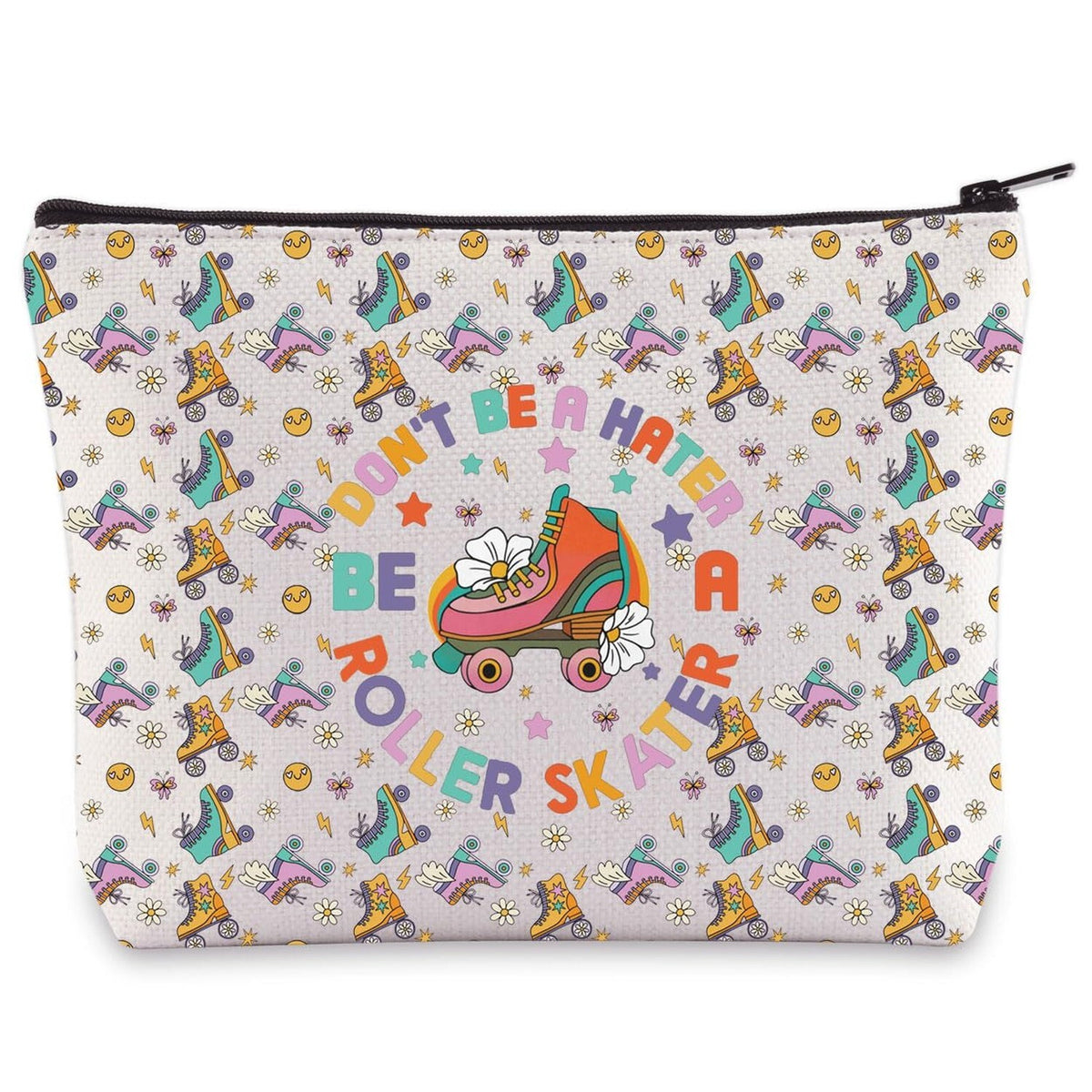 Be A Roller Skater Cosmetic Bag – Canvas Makeup Bag for Roller Skating Lovers